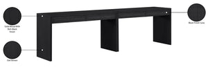 Meridian Furniture Avro Art Deco Two Piece Writing Desk Solid Wood Oak Veneer Cane Panel Home Office 77051Black-T-2PC