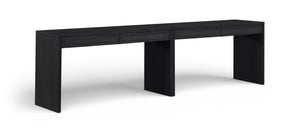 Meridian Furniture Avro Art Deco Two Piece Writing Desk Solid Wood Oak Veneer Cane Panel Home Office 77051Black-T-2PC