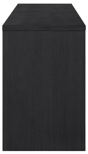 Meridian Furniture Avro Art Deco Two Piece Writing Desk Solid Wood Oak Veneer Cane Panel Home Office 77051Black-T-2PC