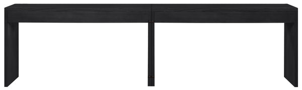 Meridian Furniture Avro Art Deco Two Piece Writing Desk Solid Wood Oak Veneer Cane Panel Home Office 77051Black-T-2PC