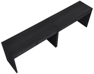 Meridian Furniture Avro Art Deco Two Piece Writing Desk Solid Wood Oak Veneer Cane Panel Home Office 77051Black-T-2PC