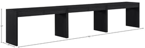 Meridian Furniture Avro Art Deco Three Piece Desk Set Oak Veneer Cane Detail Black Lacquer Finish 77051Black-T-3PC