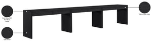 Meridian Furniture Avro Art Deco Three Piece Desk Set Oak Veneer Cane Detail Black Lacquer Finish 77051Black-T-3PC