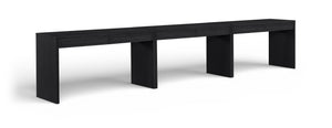 Meridian Furniture Avro Art Deco Three Piece Desk Set Oak Veneer Cane Detail Black Lacquer Finish 77051Black-T-3PC