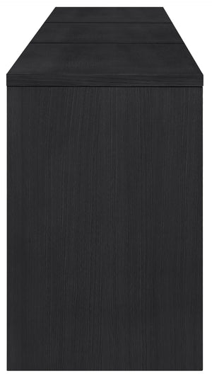 Meridian Furniture Avro Art Deco Three Piece Desk Set Oak Veneer Cane Detail Black Lacquer Finish 77051Black-T-3PC