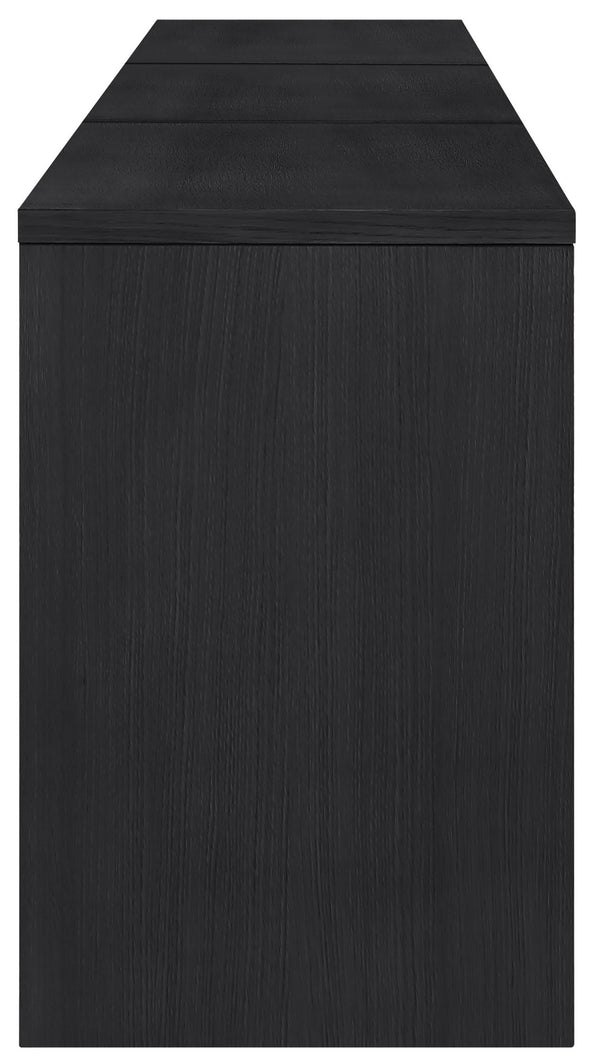 Meridian Furniture Avro Art Deco Three Piece Desk Set Oak Veneer Cane Detail Black Lacquer Finish 77051Black-T-3PC