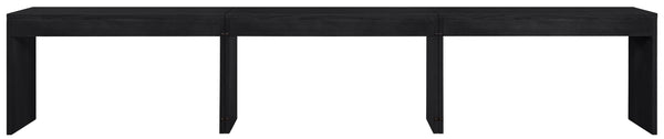 Meridian Furniture Avro Art Deco Three Piece Desk Set Oak Veneer Cane Detail Black Lacquer Finish 77051Black-T-3PC