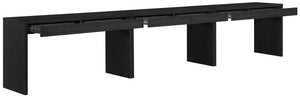 Meridian Furniture Avro Art Deco Three Piece Desk Set Oak Veneer Cane Detail Black Lacquer Finish 77051Black-T-3PC