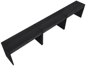 Meridian Furniture Avro Art Deco Three Piece Desk Set Oak Veneer Cane Detail Black Lacquer Finish 77051Black-T-3PC