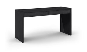 Meridian Furniture Avro Art Deco Writing Desk with Oak Veneer Surface and Black Cane Detailing 77051Black-T