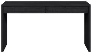 Meridian Furniture Avro Art Deco Writing Desk with Oak Veneer Surface and Black Cane Detailing 77051Black-T