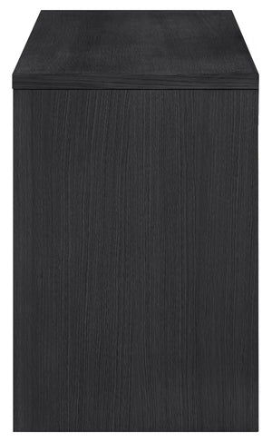 Meridian Furniture Avro Art Deco Writing Desk with Oak Veneer Surface and Black Cane Detailing 77051Black-T