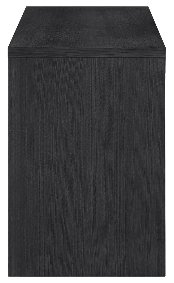 Meridian Furniture Avro Art Deco Writing Desk with Oak Veneer Surface and Black Cane Detailing 77051Black-T