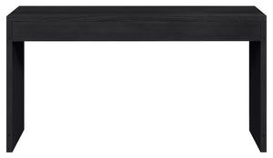 Meridian Furniture Avro Art Deco Writing Desk with Oak Veneer Surface and Black Cane Detailing 77051Black-T