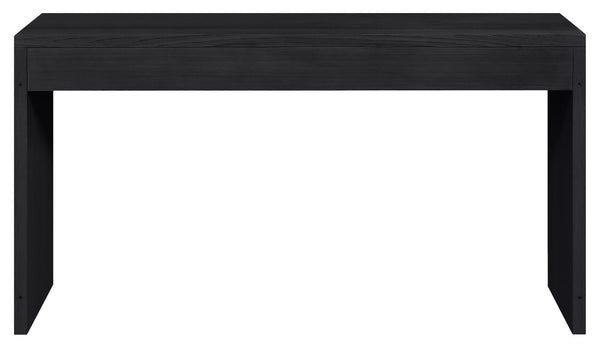 Meridian Furniture Avro Art Deco Writing Desk with Oak Veneer Surface and Black Cane Detailing 77051Black-T