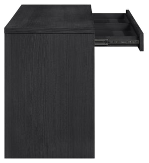Meridian Furniture Avro Art Deco Writing Desk with Oak Veneer Surface and Black Cane Detailing 77051Black-T