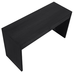 Meridian Furniture Avro Art Deco Writing Desk with Oak Veneer Surface and Black Cane Detailing 77051Black-T