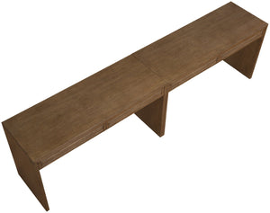 Meridian Furniture Avro Art Deco Oak Veneer Writing Desk with Cane Detailing for Home Office 77051Brown-T-2PC