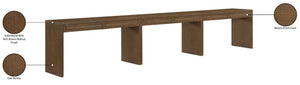 Meridian Furniture Avro Art Deco Three Piece Oak Veneer Writing Desk with Cane Accents for Home Office 77051Brown-T-3PC