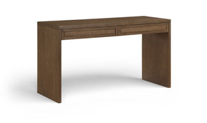 Meridian Furniture Avro Oak Veneer Writing Desk with Cane Panels and Art Deco Walnut Finish 77051Brown-T