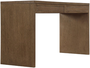 Meridian Furniture Avro Oak Veneer Writing Desk with Cane Panels and Art Deco Walnut Finish 77051Brown-T