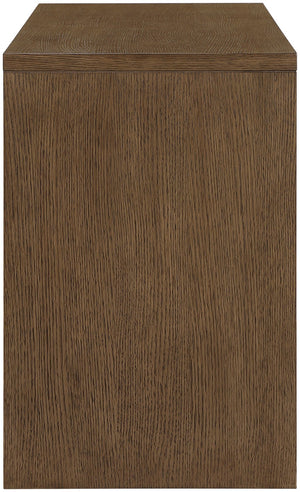 Meridian Furniture Avro Oak Veneer Writing Desk with Cane Panels and Art Deco Walnut Finish 77051Brown-T