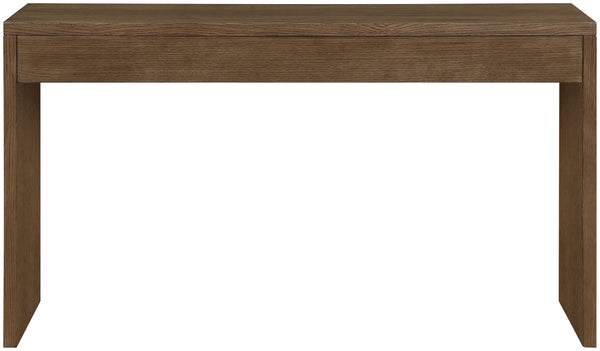 Meridian Furniture Avro Oak Veneer Writing Desk with Cane Panels and Art Deco Walnut Finish 77051Brown-T