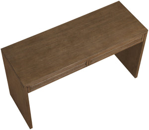 Meridian Furniture Avro Oak Veneer Writing Desk with Cane Panels and Art Deco Walnut Finish 77051Brown-T