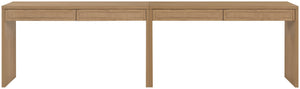 Meridian Furniture Avro Oak Veneer Cane Detail Two Piece Desk for Modern Home Office Workspaces 77051Natural-T-2PC