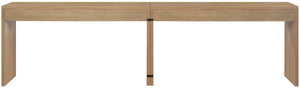Meridian Furniture Avro Oak Veneer Cane Detail Two Piece Desk for Modern Home Office Workspaces 77051Natural-T-2PC