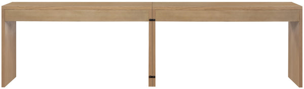 Meridian Furniture Avro Oak Veneer Cane Detail Two Piece Desk for Modern Home Office Workspaces 77051Natural-T-2PC