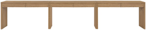 Meridian Furniture Avro Art Deco Three Piece Oak Veneer Desk Set with Natural Cane Panel Detailing 77051Natural-T-3PC