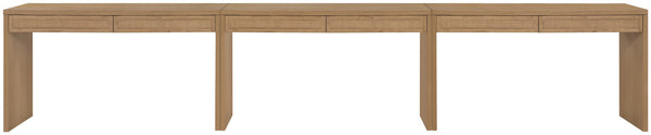 Meridian Furniture Avro Art Deco Three Piece Oak Veneer Desk Set with Natural Cane Panel Detailing 77051Natural-T-3PC
