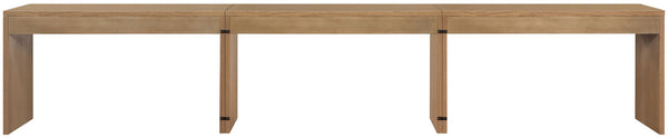 Meridian Furniture Avro Art Deco Three Piece Oak Veneer Desk Set with Natural Cane Panel Detailing 77051Natural-T-3PC