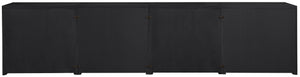 Meridian Furniture Vero Art Deco Oak Veneer Buffet with Cane Panels Modular Sideboard for Dining Room Black 4pc (126" W) 77052Black-T-4PC
