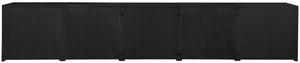 Meridian Furniture Vero Art Deco Oak Veneer Buffet with Cane Panels Modular Sideboard for Dining Room Black 5pc (157.5" W) 77052Black-T-5PC