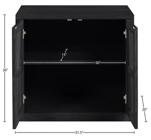 Meridian Furniture Vero Art Deco Oak Veneer Buffet with Cane Panels Modular Sideboard for Dining Room Black 1pc (31.5" W) 77052Black-T