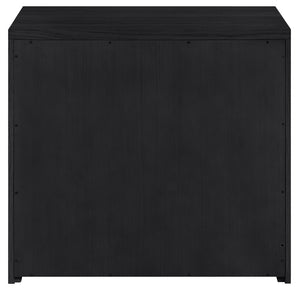 Meridian Furniture Vero Art Deco Oak Veneer Buffet with Cane Panels Modular Sideboard for Dining Room Black 1pc (31.5" W) 77052Black-T