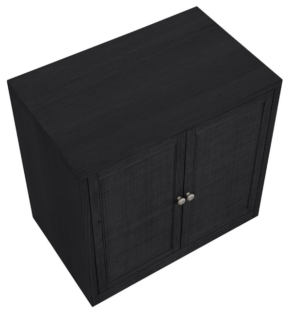Meridian Furniture Vero Art Deco Oak Veneer Buffet with Cane Panels Modular Sideboard for Dining Room Black 1pc (31.5" W) 77052Black-T