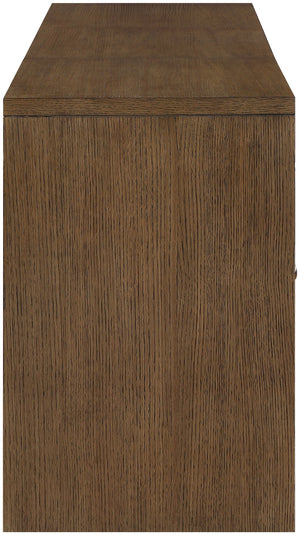 Meridian Furniture Vero Art Deco Oak Veneer Buffet with Cane Panels Modular Sideboard for Dining Room Brown 3pc (94.5" W) 77052Brown-T-3PC