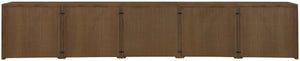 Meridian Furniture Vero Art Deco Oak Veneer Buffet with Cane Panels Modular Sideboard for Dining Room Brown 5pc (157.5" W) 77052Brown-T-5PC