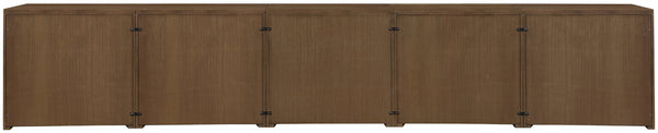 Meridian Furniture Vero Art Deco Oak Veneer Buffet with Cane Panels Modular Sideboard for Dining Room Brown 5pc (157.5" W) 77052Brown-T-5PC
