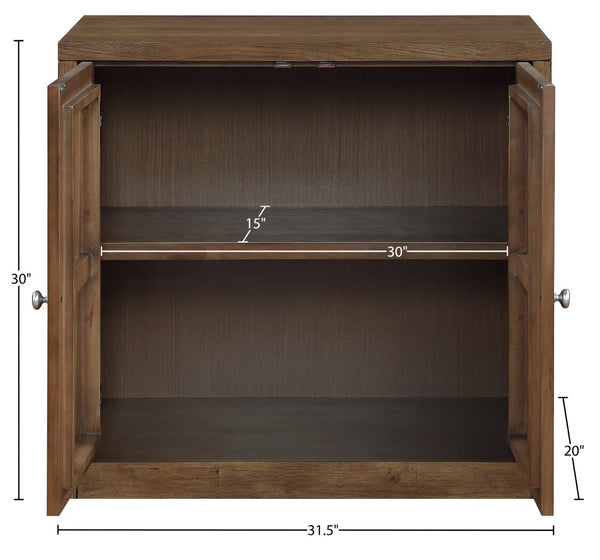 Meridian Furniture Vero Art Deco Oak Veneer Buffet with Cane Panels Modular Sideboard for Dining Room Brown 1pc (31.5" W) 77052Brown-T