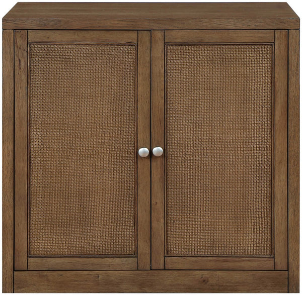 Meridian Furniture Vero Art Deco Oak Veneer Buffet with Cane Panels Modular Sideboard for Dining Room Brown 1pc (31.5" W) 77052Brown-T