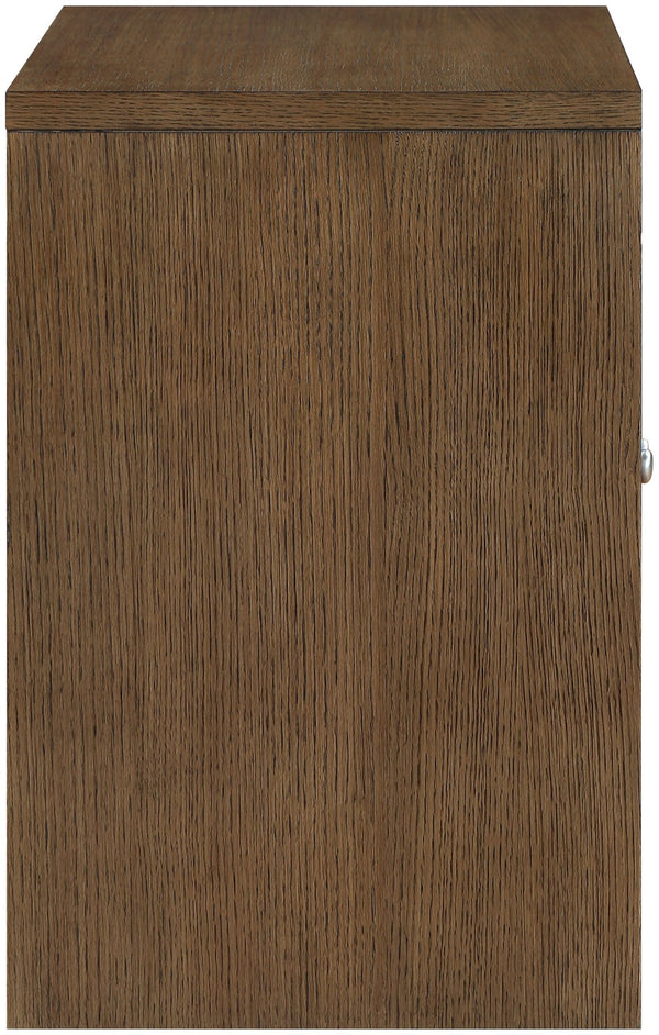 Meridian Furniture Vero Art Deco Oak Veneer Buffet with Cane Panels Modular Sideboard for Dining Room Brown 1pc (31.5" W) 77052Brown-T