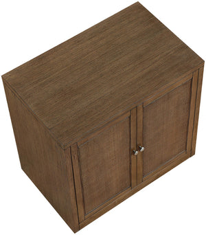 Meridian Furniture Vero Art Deco Oak Veneer Buffet with Cane Panels Modular Sideboard for Dining Room Brown 1pc (31.5" W) 77052Brown-T