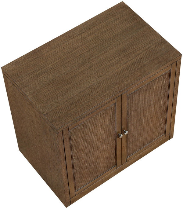 Meridian Furniture Vero Art Deco Oak Veneer Buffet with Cane Panels Modular Sideboard for Dining Room Brown 1pc (31.5" W) 77052Brown-T