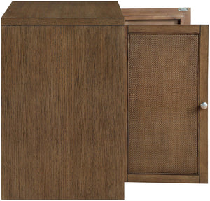 Meridian Furniture Vero Art Deco Oak Veneer Buffet with Cane Panels Modular Sideboard for Dining Room Brown 1pc (31.5" W) 77052Brown-T