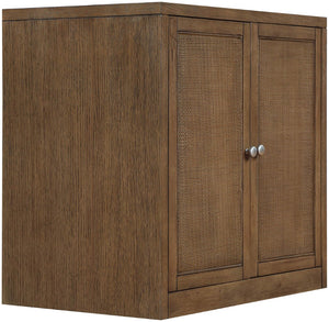 Meridian Furniture Vero Art Deco Oak Veneer Buffet with Cane Panels Modular Sideboard for Dining Room Brown 1pc (31.5" W) 77052Brown-T