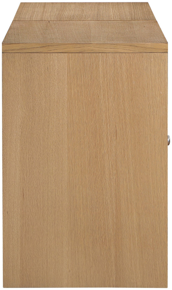 Meridian Furniture Vero Art Deco Oak Veneer Buffet with Cane Panels Modular Sideboard for Dining Room Natural 2pc (63" W) 77052Natural-T-2PC